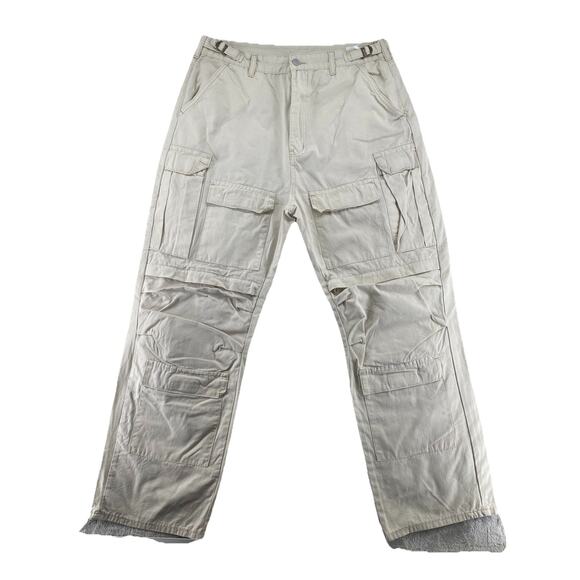 MNML Beige Tactical Cargo Pants Multi-Pocket Utility Streetwear Size 36 - Picture 1 of 8